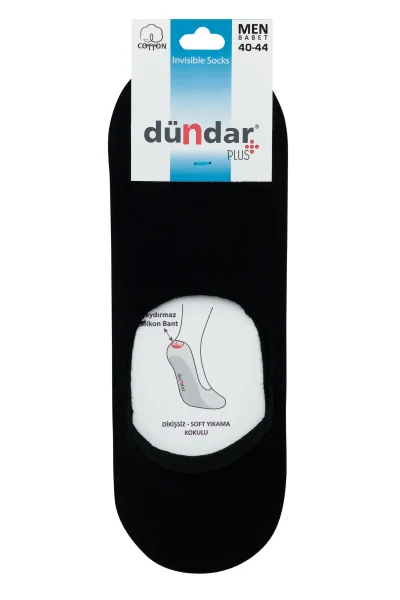 8207 Dündar Erkek Penye Slikonlu Babet 12'li Paket Siyah 