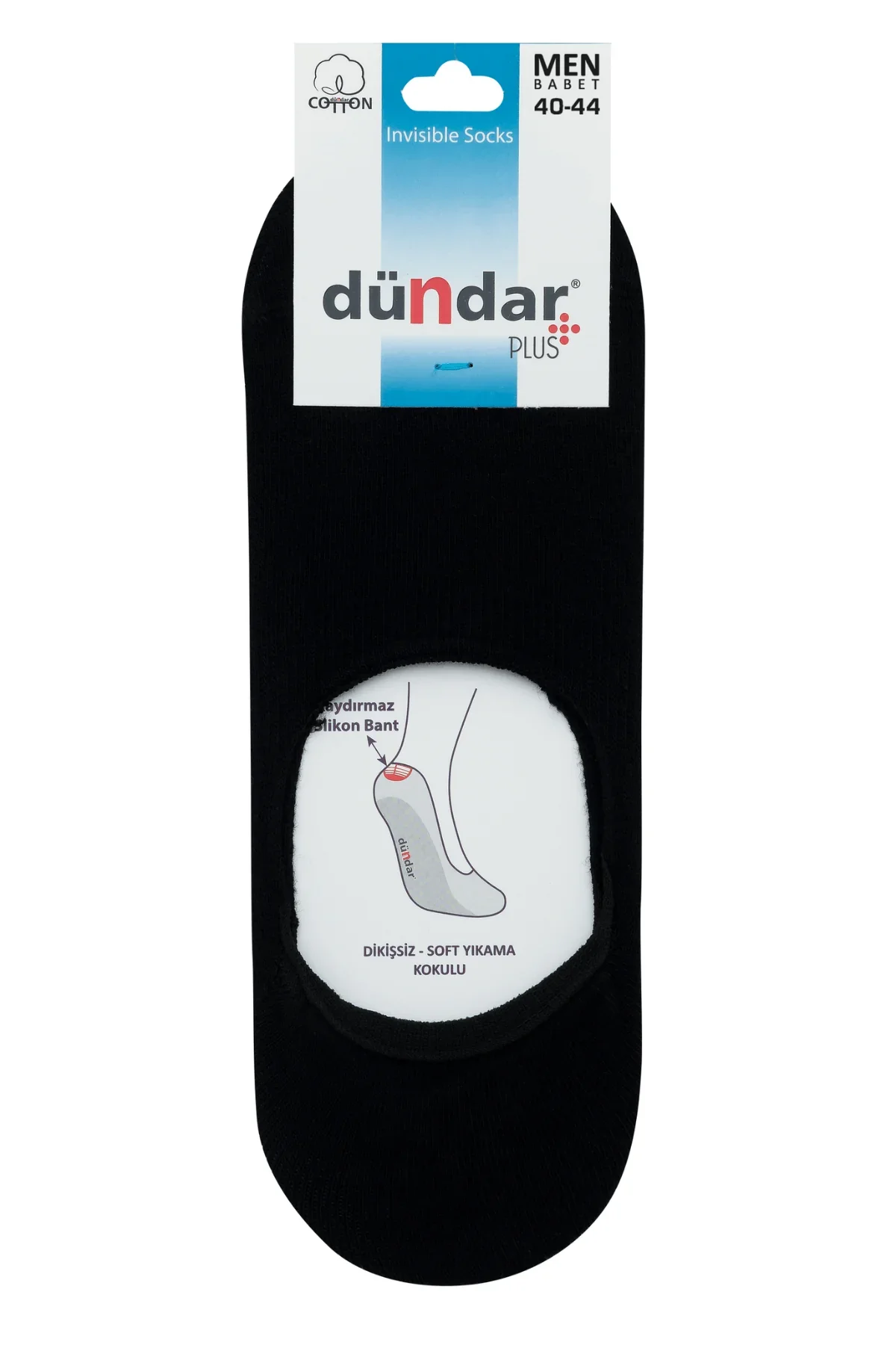 8207 Dündar Erkek Penye Slikonlu Babet 12'li Paket Siyah - 1