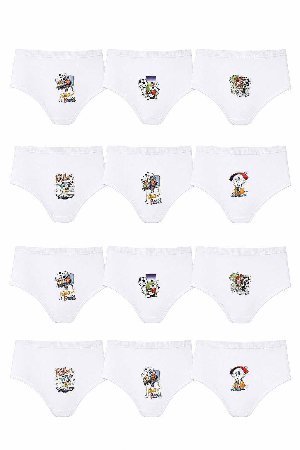 822 Tutku Kız Baskılı Bikini 12'li Paket Beyaz - 1