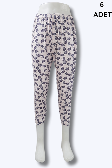 828 Atilla Kadın Desenli Dizaltı Tayt 6'lı Paket Asorti - ATİLLA