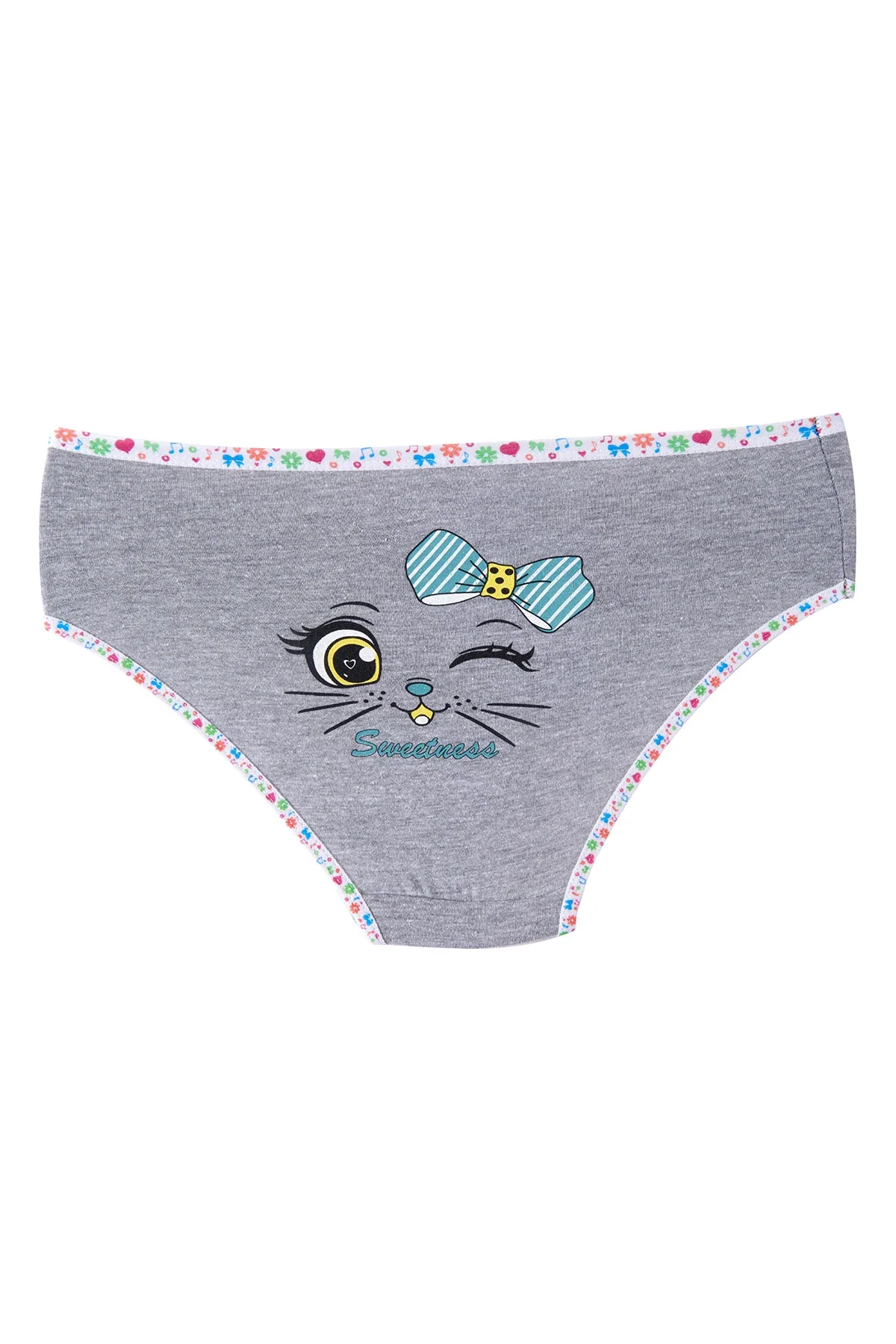 833 Tutku Kız Elastan Arkası Baskılı Bikini 12'li Paket Asorti - 1