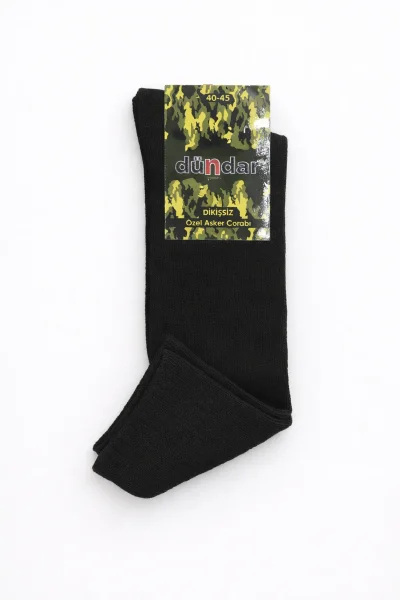 9518 Dündar Erkek Havlu Asker Çorabı 12'li Siyah - DÜNDAR ÇORAP (1)