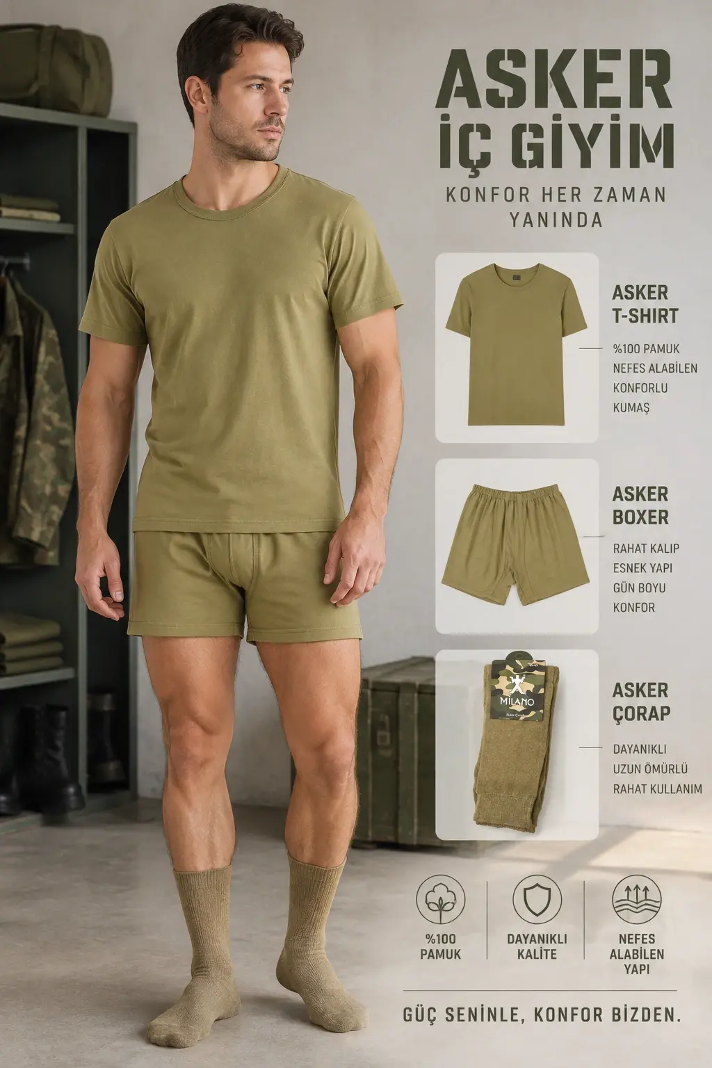 Asker İç Giyim Kombin 2
