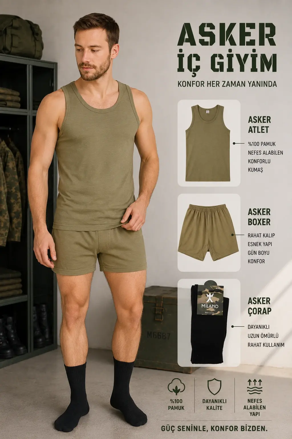 Asker İç Giyim Kombin 5