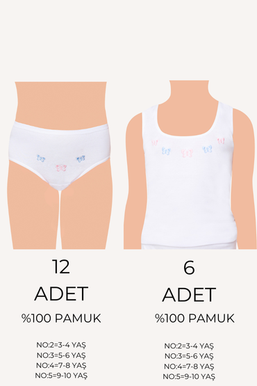 Tutku Kız Çocuk İç Giyim Takım