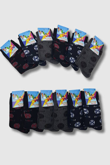 Active Erkek Çocuk Havlu Çorap 12'li Paket Asorti ASORTİ