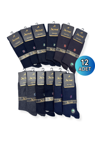 Active Erkek Bambu Çorap Karışık Renk 12'li - ACTİVE