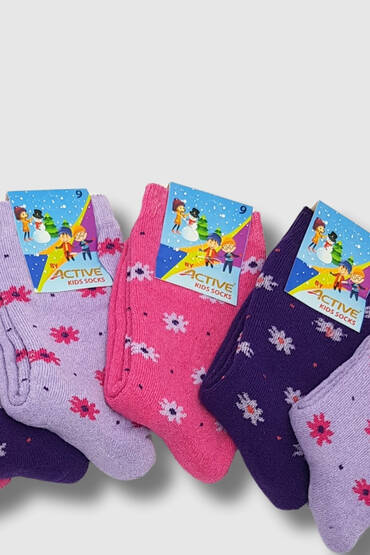 Active Kız Çocuk Havlu Çorap 12li Paket Asorti - 2