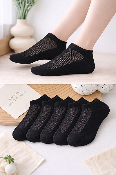 Active Kadın Patik 12'li Paket Siyah - 1