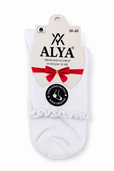 Alya Kadın Konç Patik 12li Beyaz - ALYA SOCKS