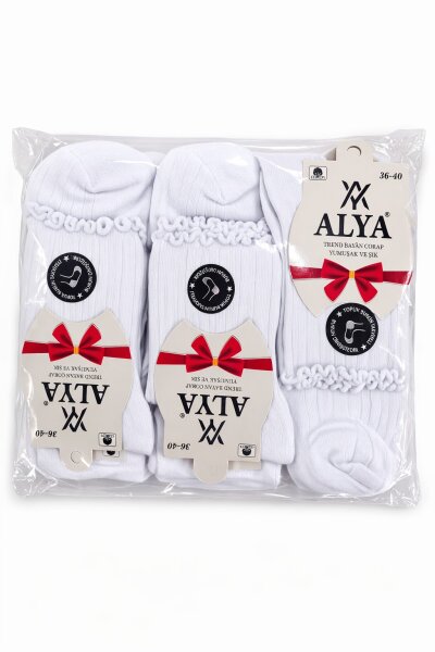 Alya Kadın Konç Patik 12li Beyaz - ALYA SOCKS (1)