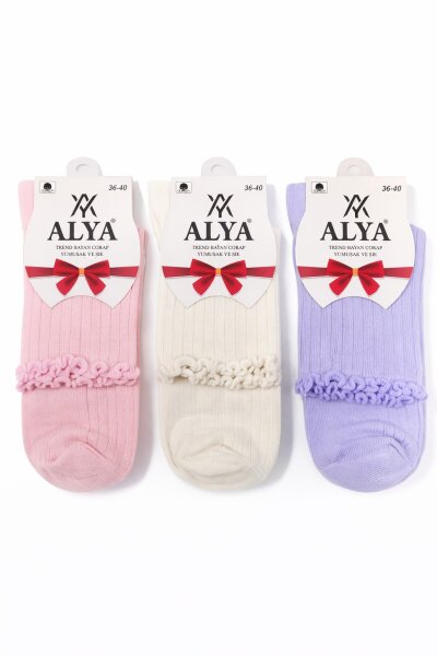 Alya Kadın Konç Patik 12li Karışık - ALYA SOCKS