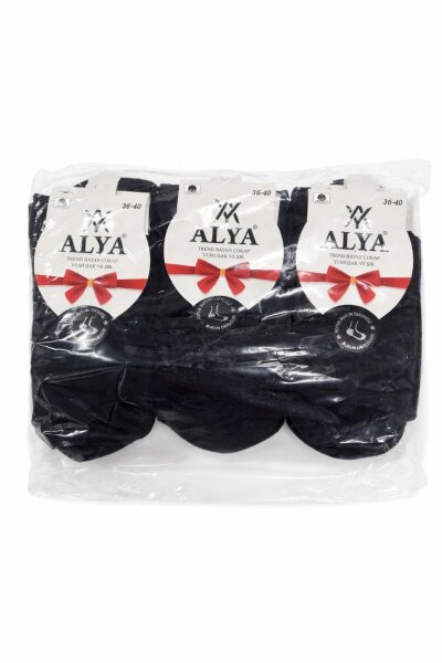 Alya Kadın Konç Patik 12li Siyah - ALYA SOCKS (1)