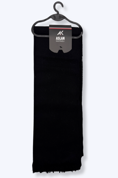 Aslan Erkek Yün Atkı Siyah - ASLAN KAVRAZLI