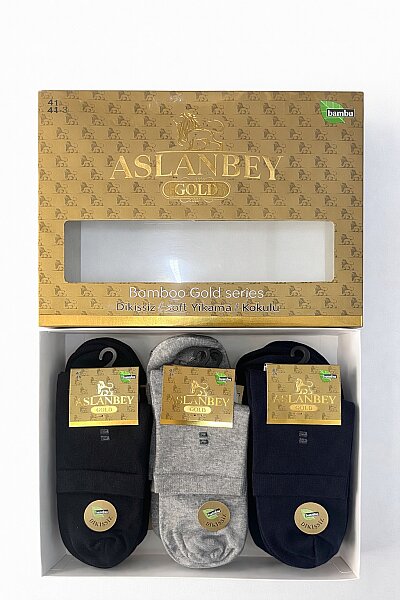 Aslanbey Bambu Gold Erkek Konç Patik 12'li Paket - ASLANBEY (1)