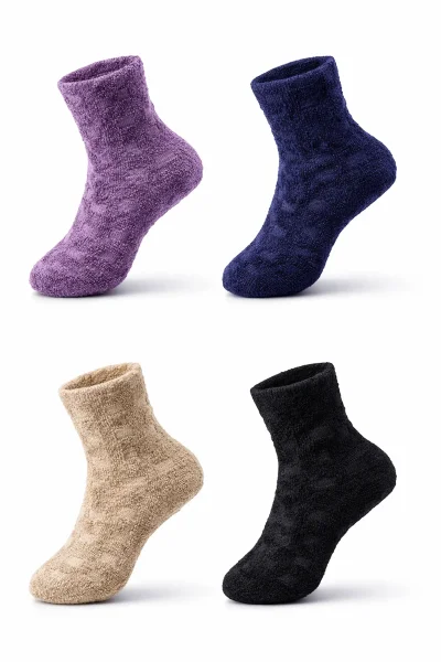 Aslanbey Kadın Ters Havlu Patik 12'li Paket Karışık Renk - 1