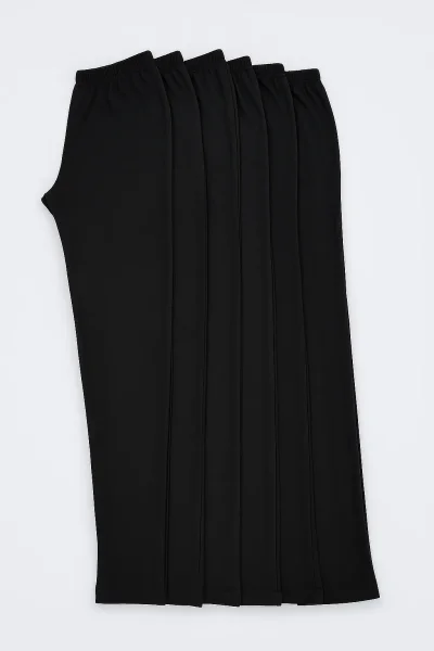 Atilla Çelik Örme Şardonlu Tayt 6'lı Paket Siyah - 1