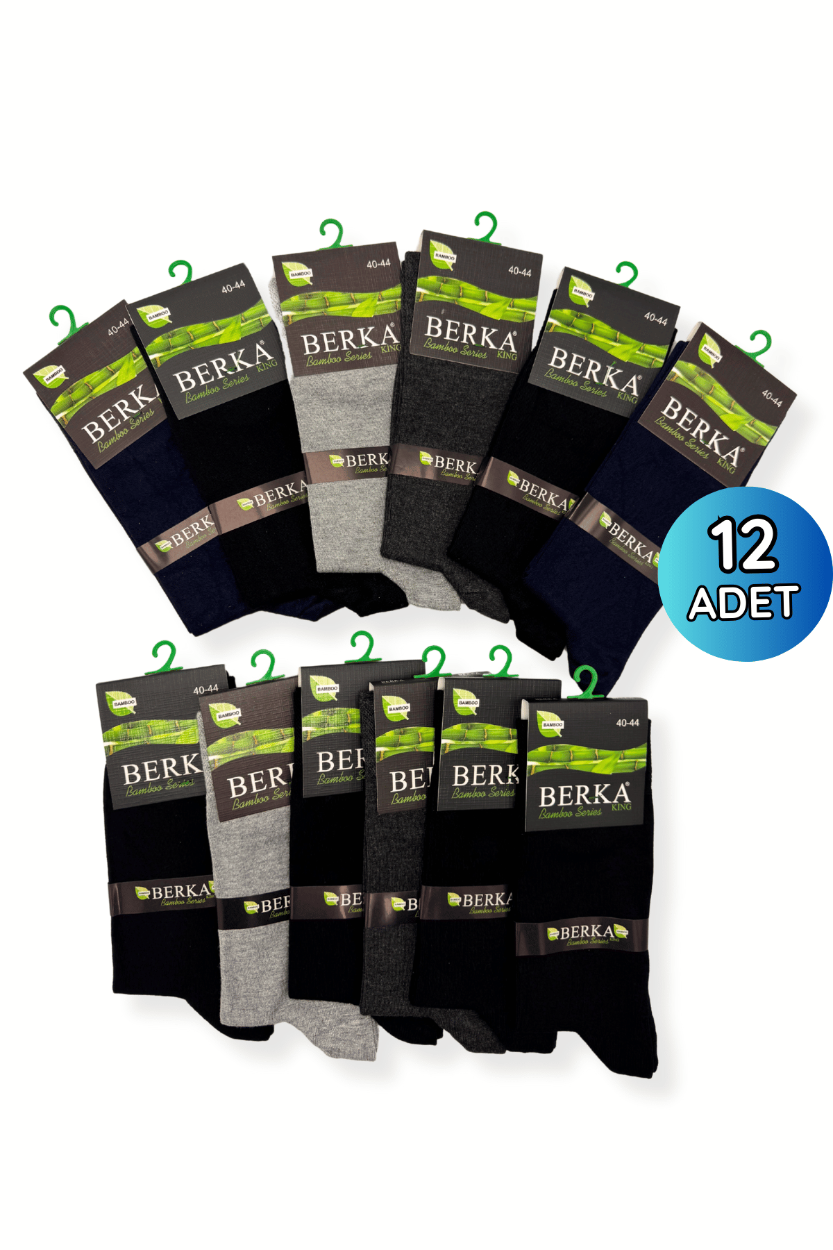 Berka Erkek Bambu Çorap 12'li Paket - 1