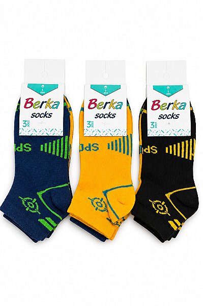 Berka Erkek Çocuk 3 lü Patik 12'li Paket Asorti