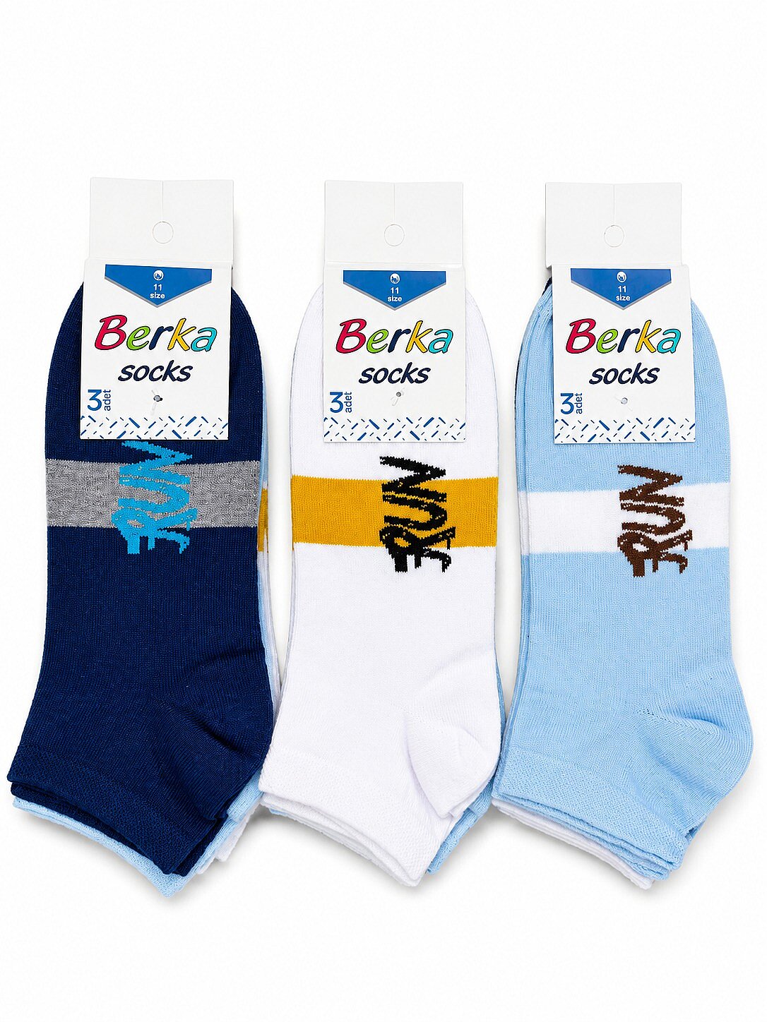 Berka Erkek Çocuk 3 lü Patik 12'li Paket Asorti - 9