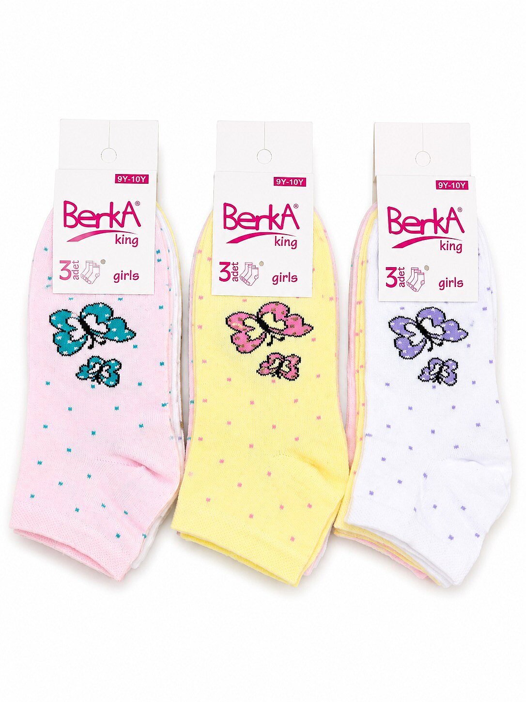 Berka Kız Çocuk 3'lü Patik 12'li Paket - 7
