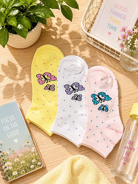 Berka Kız Çocuk 3'lü Patik 12'li Paket - 8