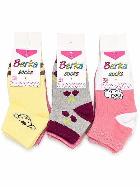 Berka Kız Çocuk 3'lü Patik 12'li Paket - 9