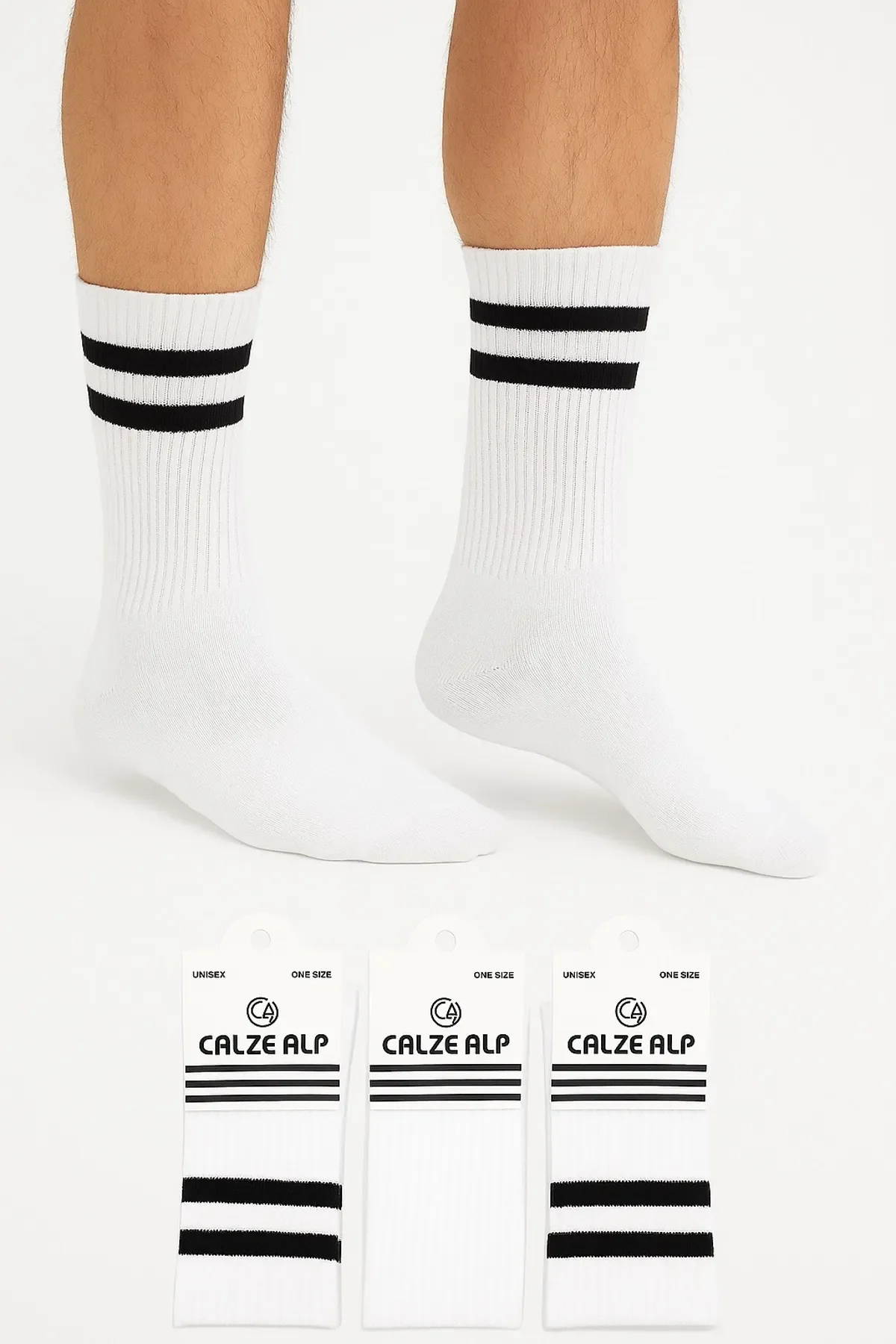 Calze Alp Çizgili Tenis Çorap 12'li - 6