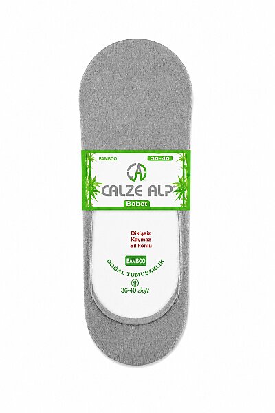 Calze Alp Erkek Bambu Babet Gri 12'li