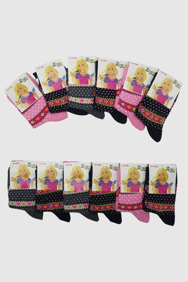Can Altun Kız Çocuk Çorap 12li Paket - 3