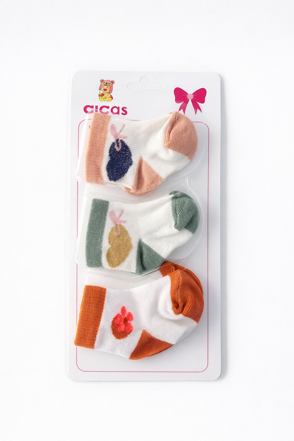 Cicas Kız Bebe 3lü Kutulu Çorap 12li - 1