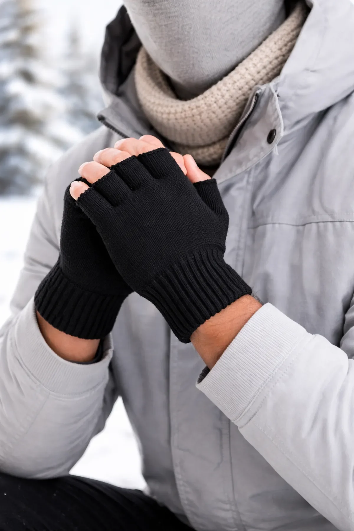 Dnz Katlamalı Kesik Eldiven 6'lı Paket Siyah - 2