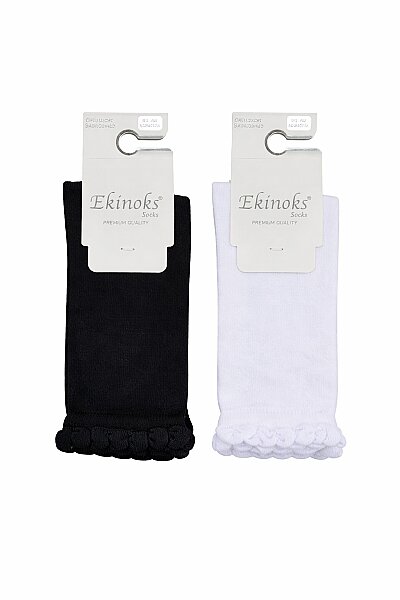 Ekinoks Kız Çocuk Dizaltı Çorap 12li - EKİNOKS SOCKS
