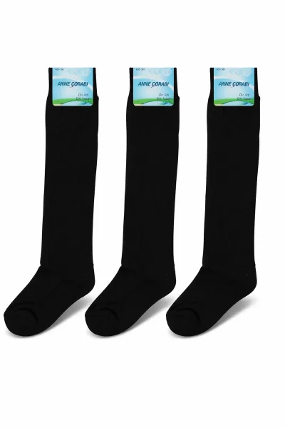 Emre Kadın Havlu Dizaltı Çorap 6'lı Siyah Siyah