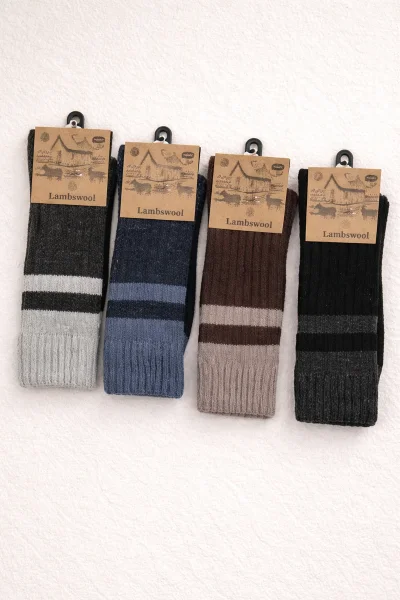 Erkek Çemberli Lambswool Çorap 12'li