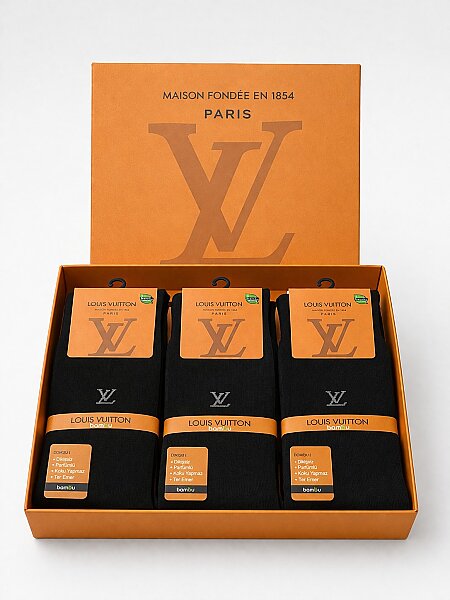 Erkek Kutulu Bambu Çorap 12'li Paket Karışık - 3