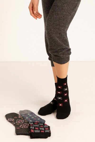 Esen Desenli Kadın Patik 12li Paket - 