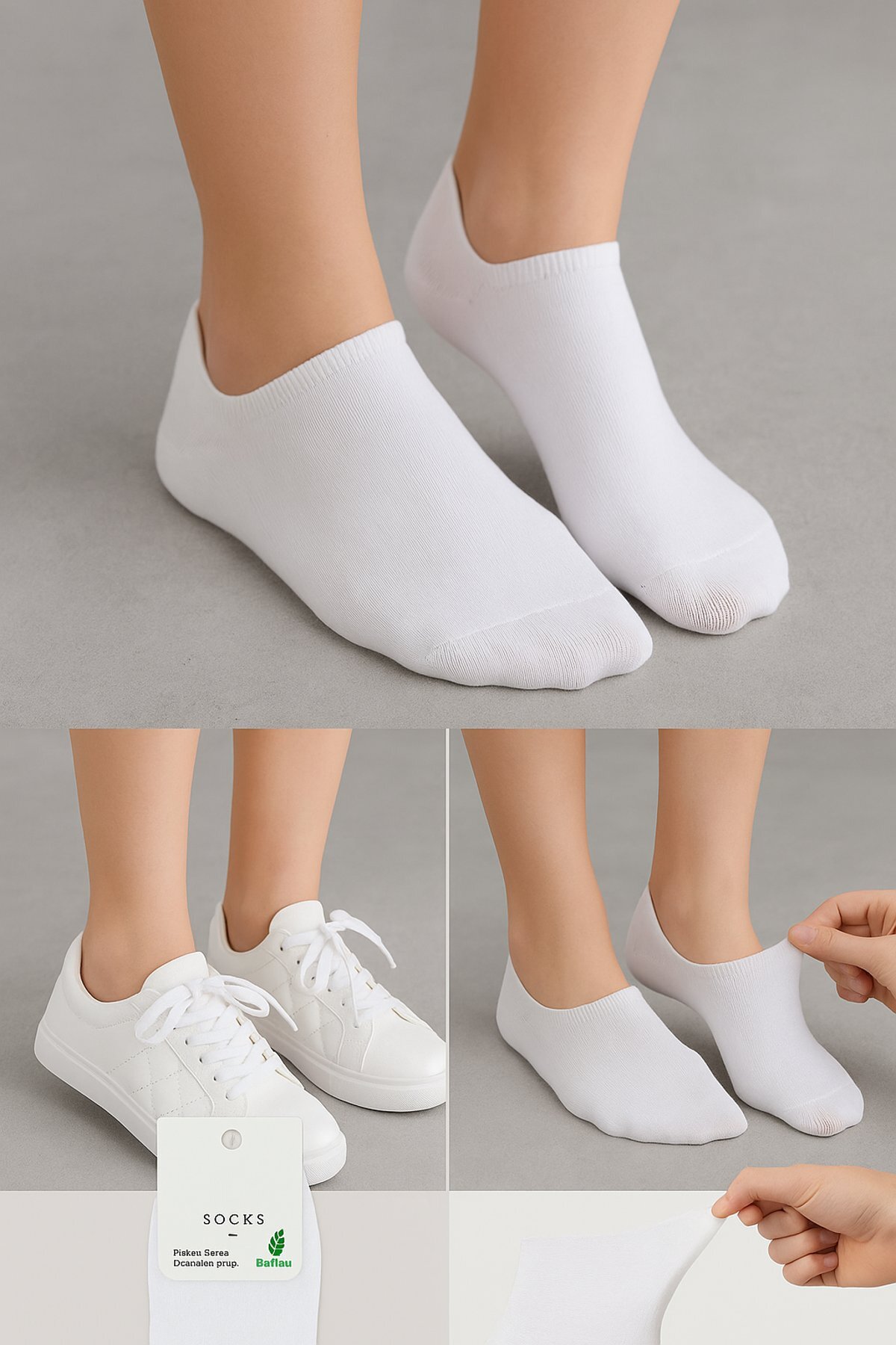 Esinti Kadın Sneakers Patik 12li Beyaz - 1