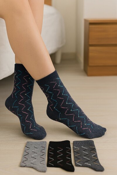 FDS Kadın Desenli Likralı Çorap12'li - FDS SOCKS