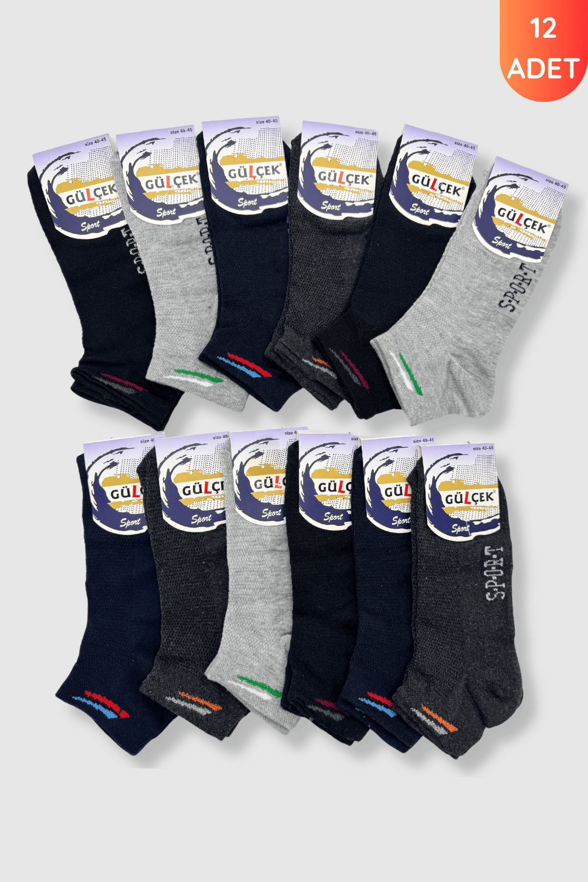 Gülçek Erkek Spor Patik 12li Paket 3
