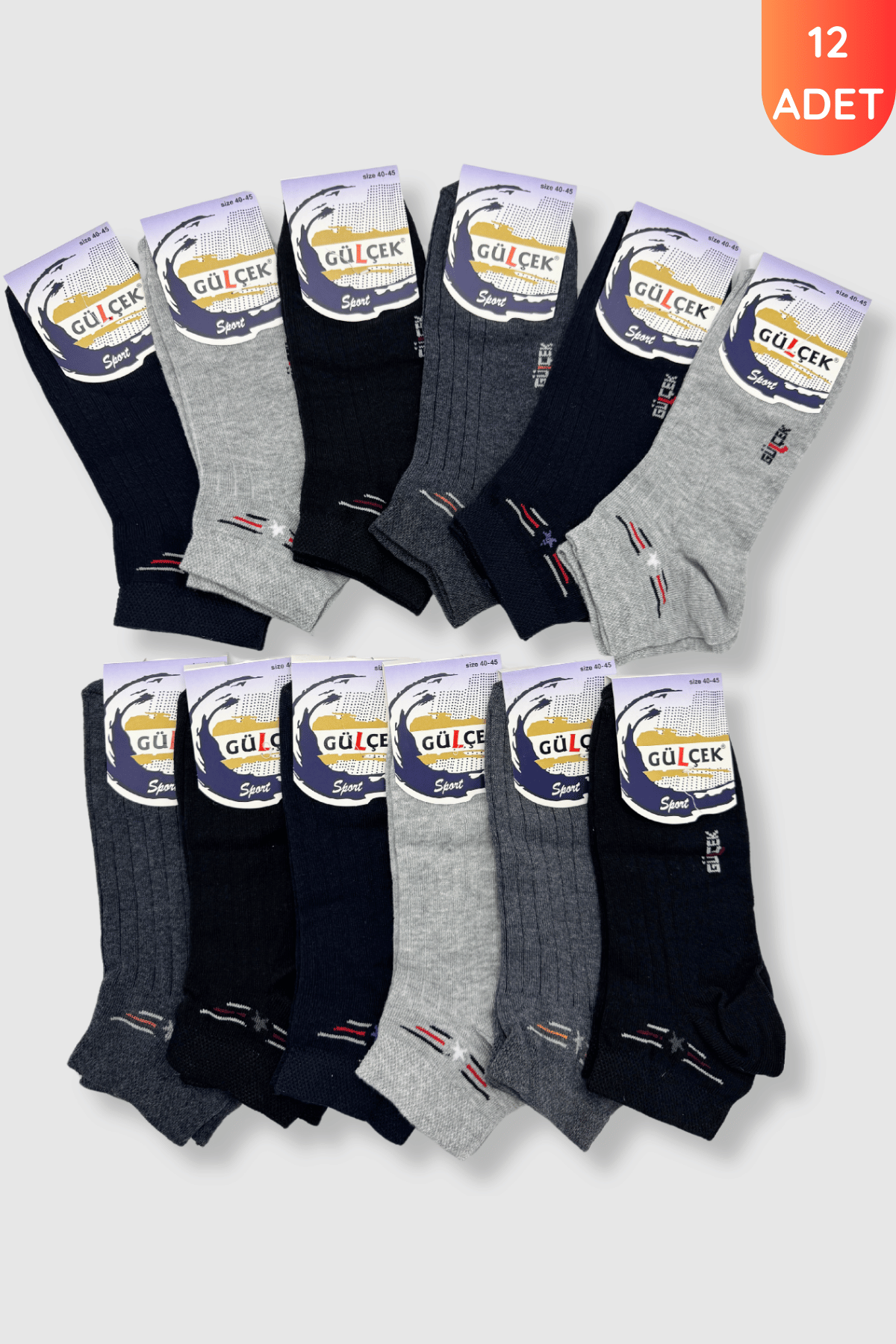 Gülçek Erkek Spor Patik 12li Paket 4