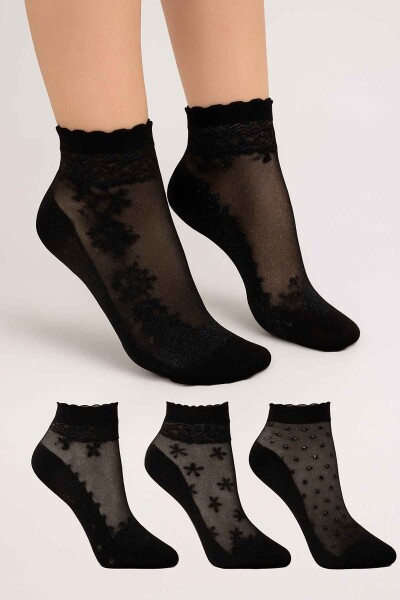 İlbaş Kadın Simli Tül Patik 12li - İLBAŞ ÇORAP