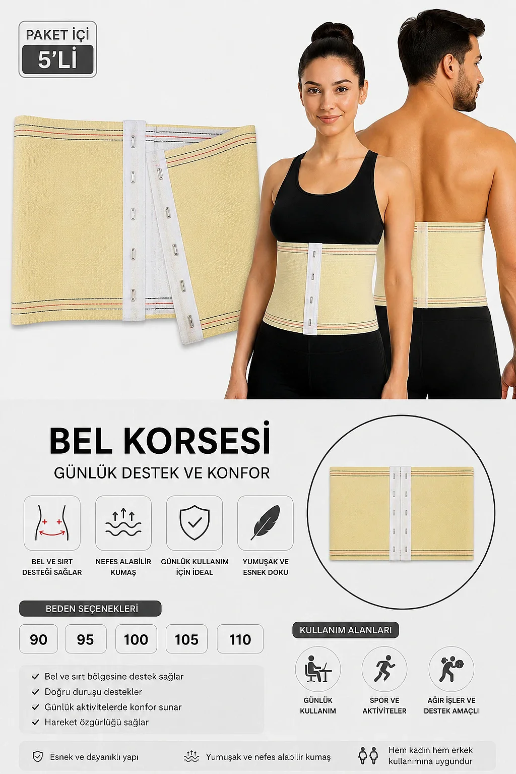 İnan İnce Kancalı Korse 5'li Paket - 1