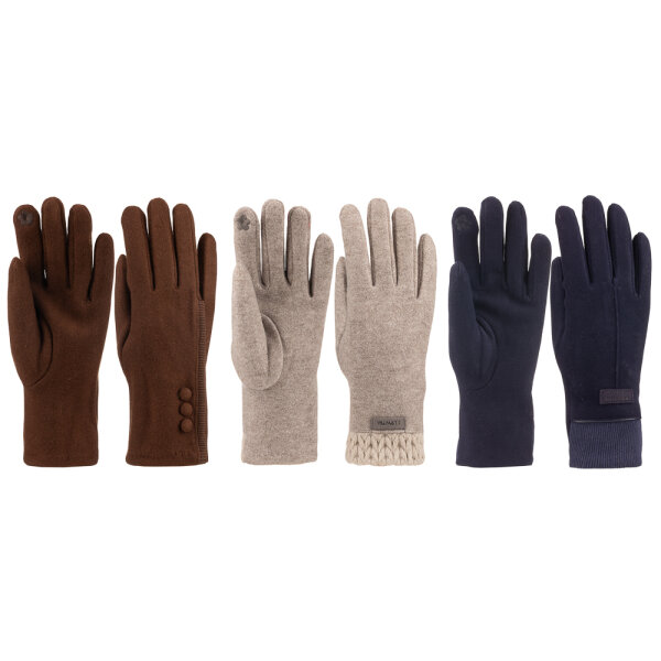 İthal Bayan Süet Bileği Kürklü Eldiven 6'lı - 7