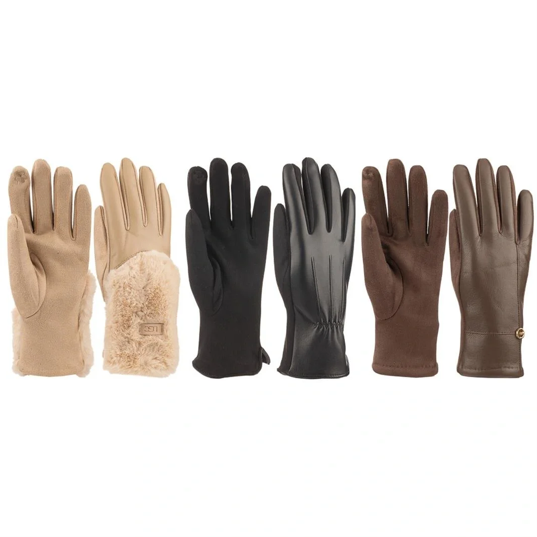 İthal Bayan Suni Deri Eldiven 6'lı - 1