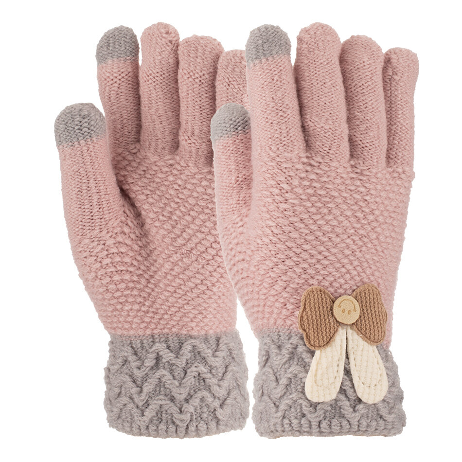 K25240-01 9-12 Yaş Garson Örme Eldiven Kız 6lı - 1