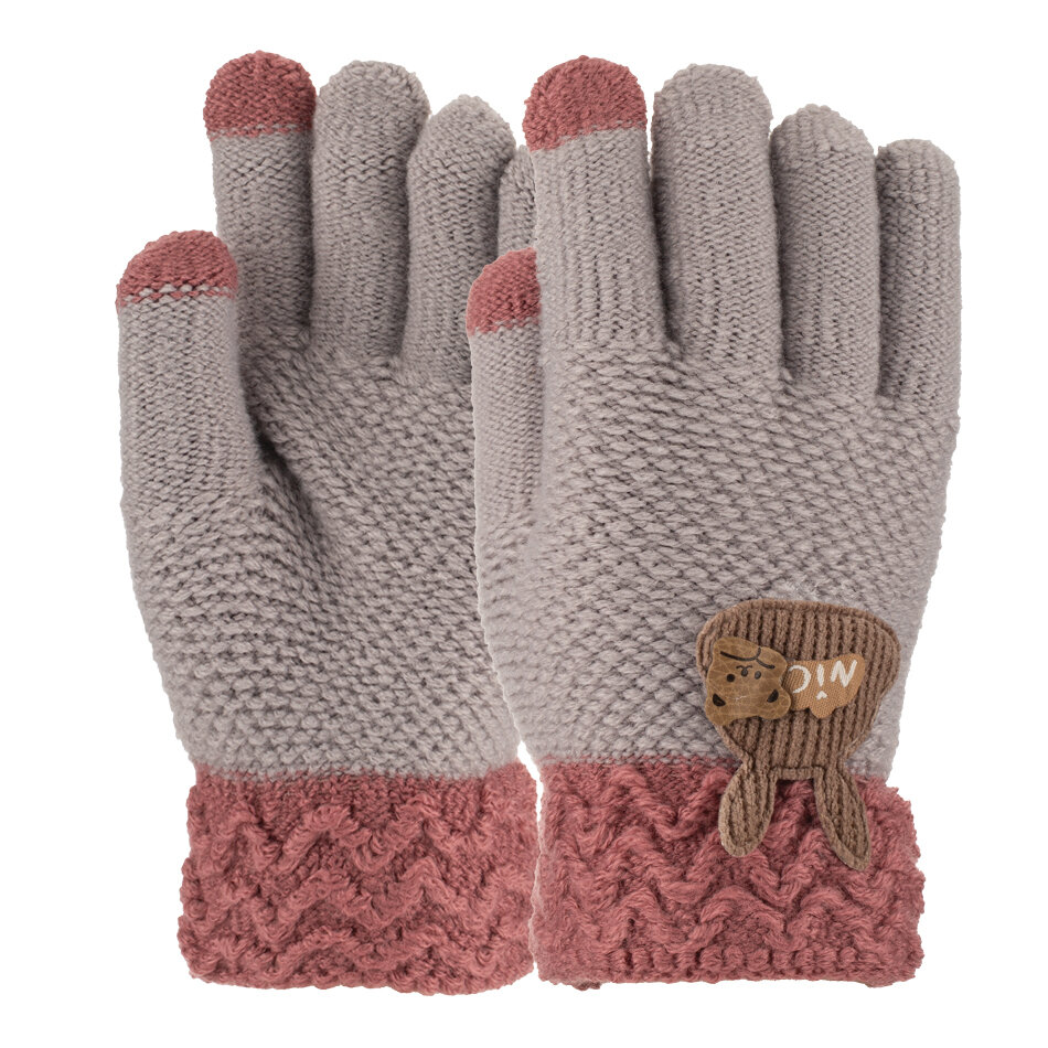 K25240-01 9-12 Yaş Garson Örme Eldiven Kız 6lı - 3