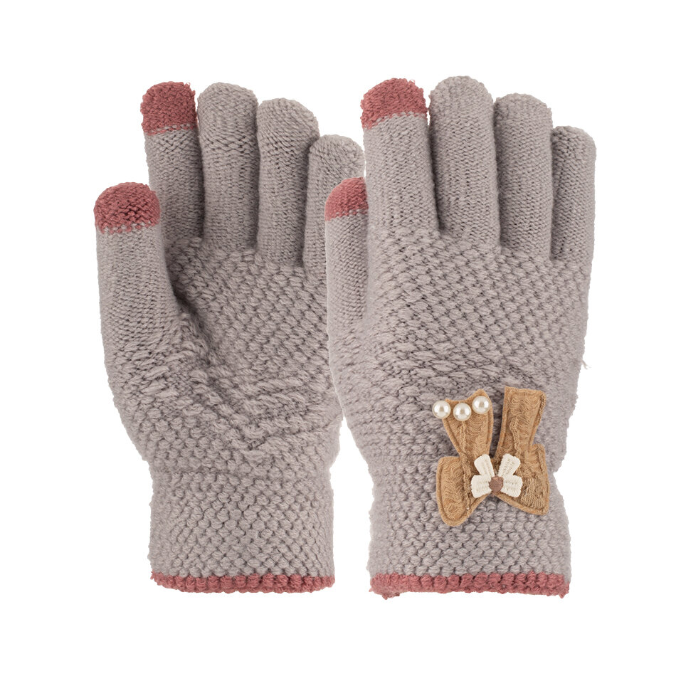 K25240-02 9-12 Yaş Garson Örme Eldiven Kız 6lı - 1