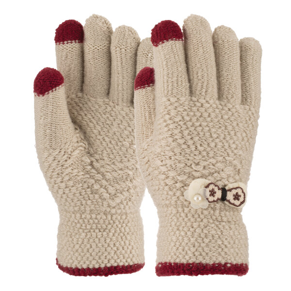 K25240-02 9-12 Yaş Garson Örme Eldiven Kız 6lı - 3