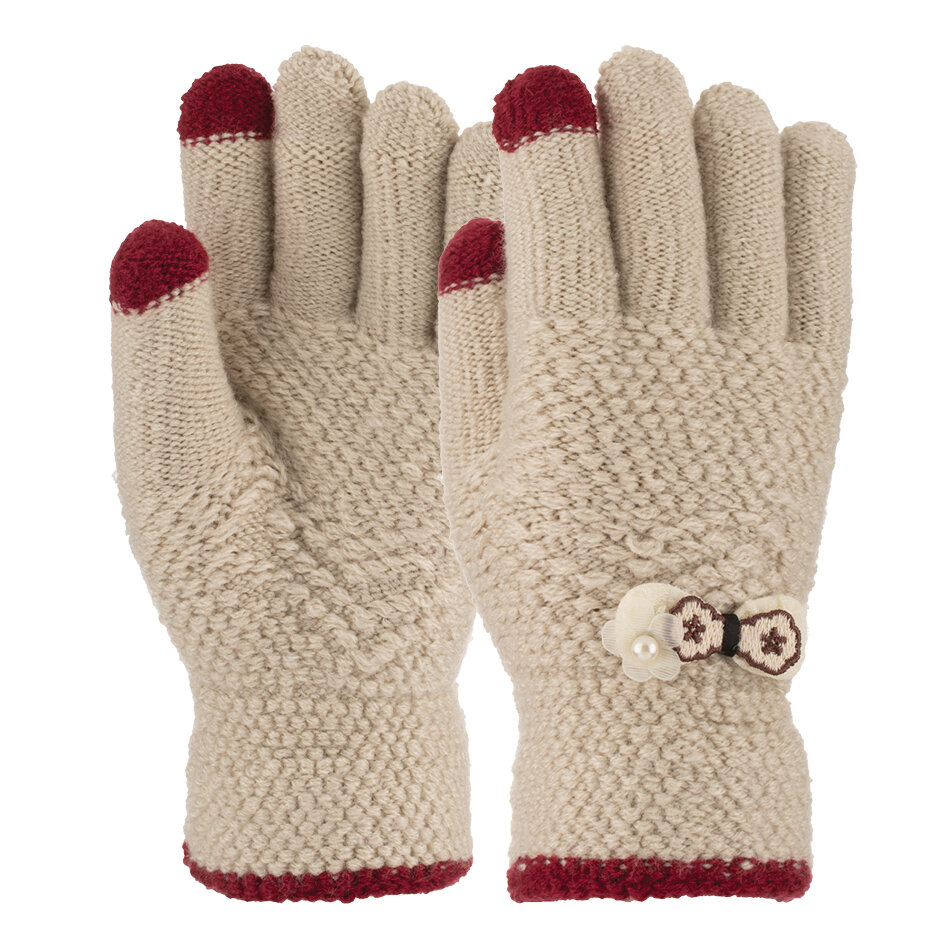 K25240-02 9-12 Yaş Garson Örme Eldiven Kız 6lı - 3